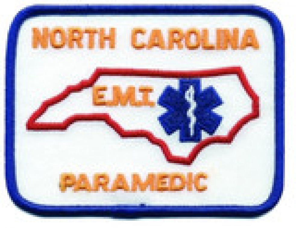 NORTH CAROLINA EMT PARAMEDIC SHOULDER PATCH - SEW ON.